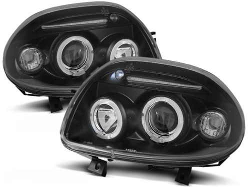 LAMPY PRZEDNIE REFLEKTORY RENAULT CLIO II 09.98-05.01 ANGEL EYES BLACK