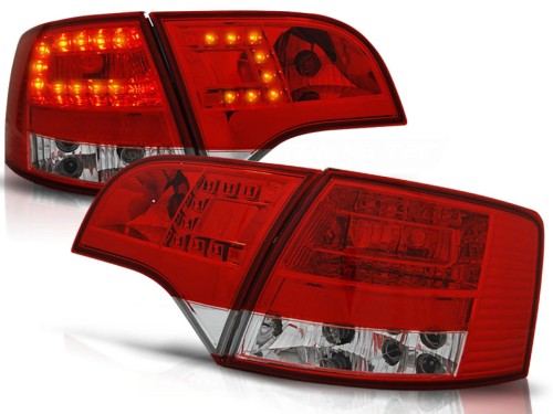 LAMPY TYLNE RED WHITE AUDI A4 B7 11.04-03.08 AVANT LED