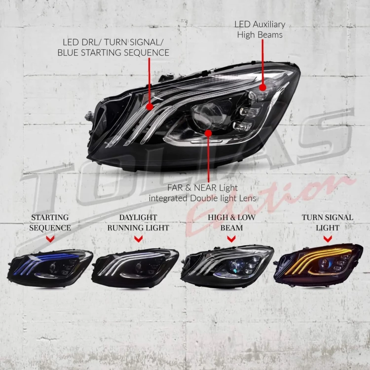 REFLEKTORY FULL LED MERCEDES S KLASA W222 X222 (13-17) FACELIFT LOOK