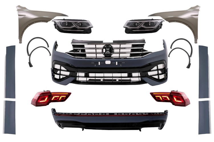 BODY KIT ZDERZAK BŁOTNIKI LAMPY VW TIGUAN II MK2 16- 19 NA 2021 R DESIGN