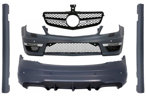 BODY KIT ZDERZAK PRZEDNI TYLNY GRILL MERCEDES C KLASA W204 07-14 C63 AMG