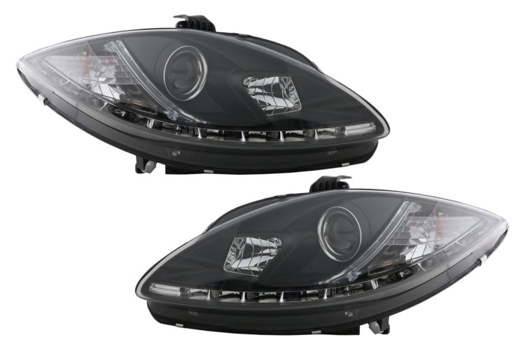 LAMPY PRZEDNIE REFLEKTORY LED SEAT LEON ALTEA TOLEDO (06.2005-2009) CZARNE