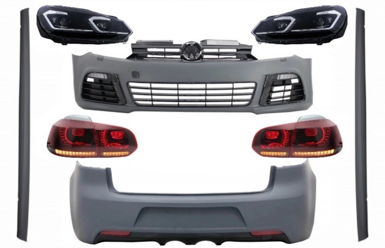 BODY KIT ZDERZAK LAMPY DYFUZOR VW GOLF VI 6 MK6 (2008-2013) R20 DESIGN