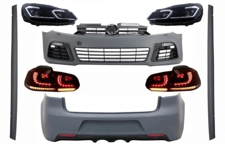 BODY KIT ZDERZAK PRZEDNI LAMPY VW GOLF VI 6 MK6 (2008-2013) R20 DESIGN