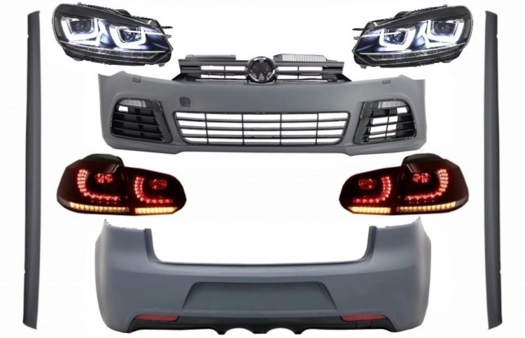 BODY KIT ZDERZAK PRZEDNI LAMPY VW GOLF VI 6 MK6 (2008-2013) R20 DESIGN