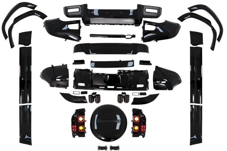 BODY KIT ZDERZAK LAMPY GRILL LAND ROVER DEFENDER SUV L663 19-UP PIANO BLACK