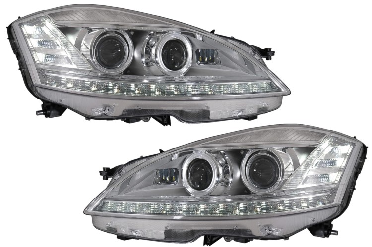 REFLEKTORY LAMPY PRZEDNIE LED MERCEDES S KLASA W221 (05-09) FACELIFT LOOK