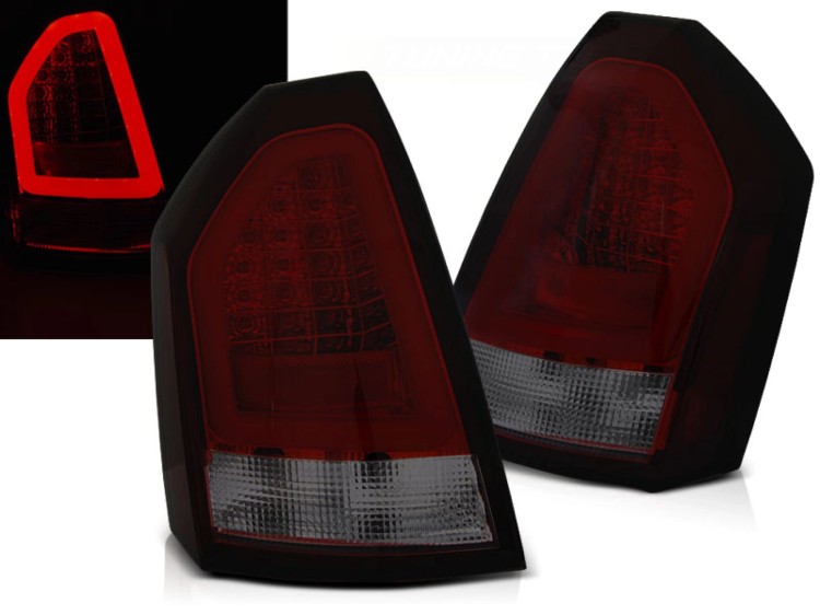 LAMPY TYLNE CHRYSLER 300C 05-08 RED SMOKE LED