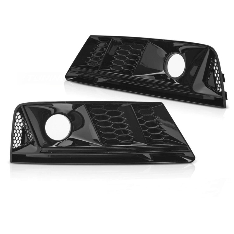 KRATKI ZDERZAK PRZEDNIEGO GLOSSY BLACK AUDI A4 B9 15-19 RS4 LOOK