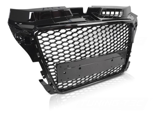 ATRAPA GRILL GLOSSY BLACK PDC AUDI A3 8P 08-12 PLASTER MIODU