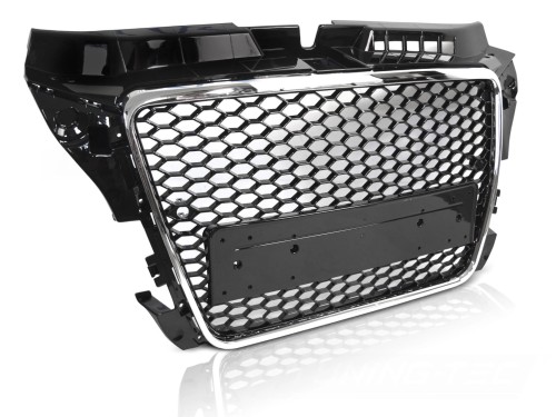 ATRAPA GRILL BLACK CHROME PDC AUDI A3 8P 08-12 PLASTER MIODU