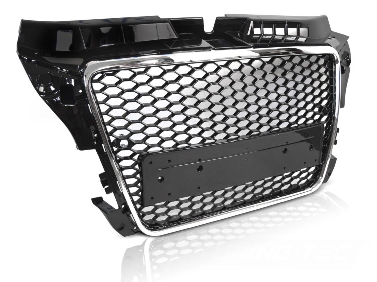 ATRAPA GRILL BLACK CHROME PDC AUDI A3 8P 08-12 PLASTER MIODU