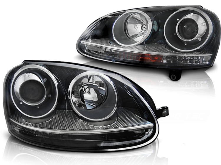 LAMPY PRZEDNIE REFLEKTORY BLACK VW GOLF 5 10.03-09