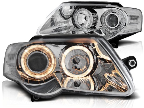 LAMPY PRZEDNIE REFLEKTORY CHROME VW PASSAT B6 3C 03.05-10