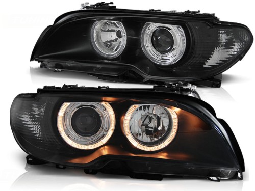 LAMPY PRZEDNIE REFLEKTORY BLACK BMW SERII 3 E46 04.03-06 COUPE CABRIO