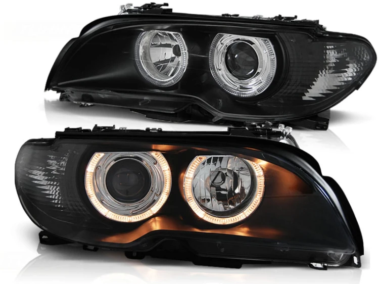 LAMPY PRZEDNIE REFLEKTORY BLACK BMW SERII 3 E46 04.03-06 COUPE CABRIO