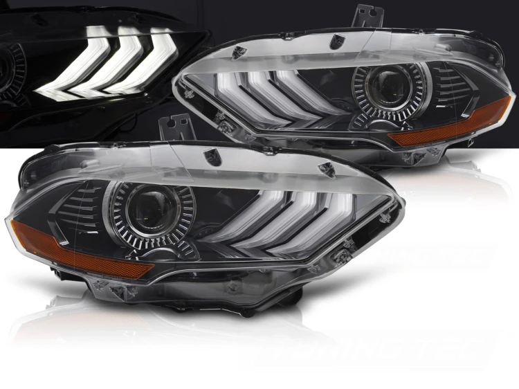 LAMPY PRZEDNIE REFLEKTORY DRL FORD MUSTANG 18-21 FULL LED