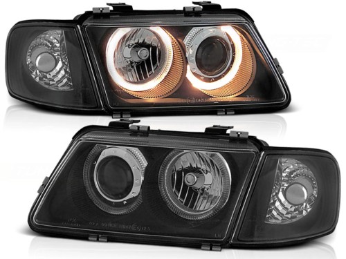 LAMPY PRZEDNIE REFLEKTORY ANGEL EYES BLACK AUDI A3 08.96-08.00