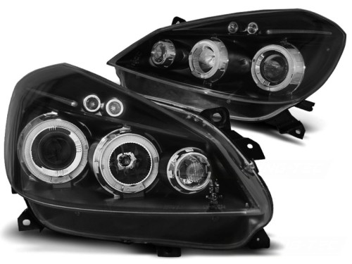 LAMPY PRZEDNIE REFLEKTORY RENAULT CLIO 3 05-09 BLACK ANGEL EYES