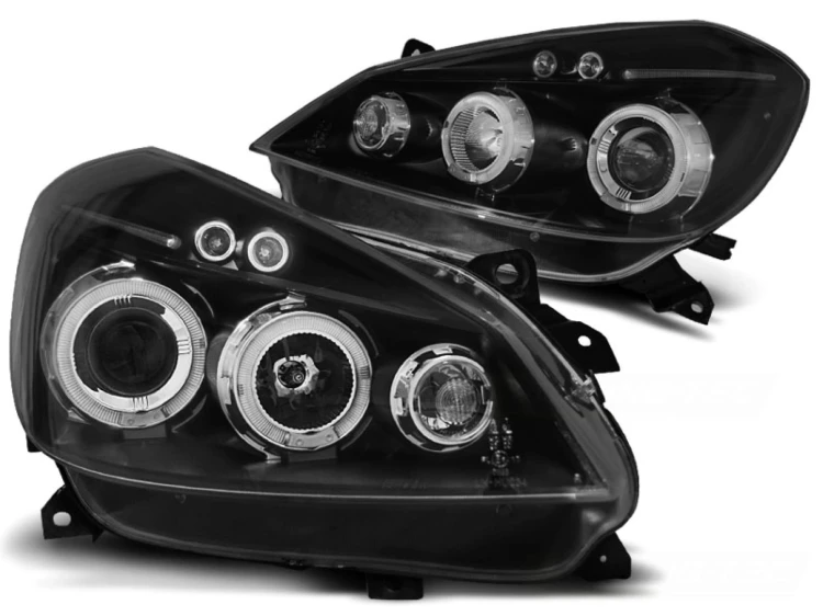 LAMPY PRZEDNIE REFLEKTORY RENAULT CLIO 3 05-09 BLACK ANGEL EYES