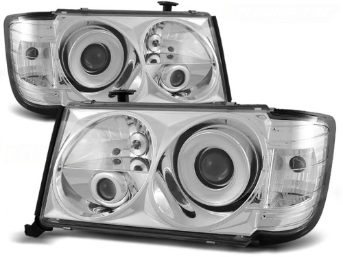 LAMPY PRZEDNIE REFLEKTORY CHROME MERCEDES W124 01.85-04.93