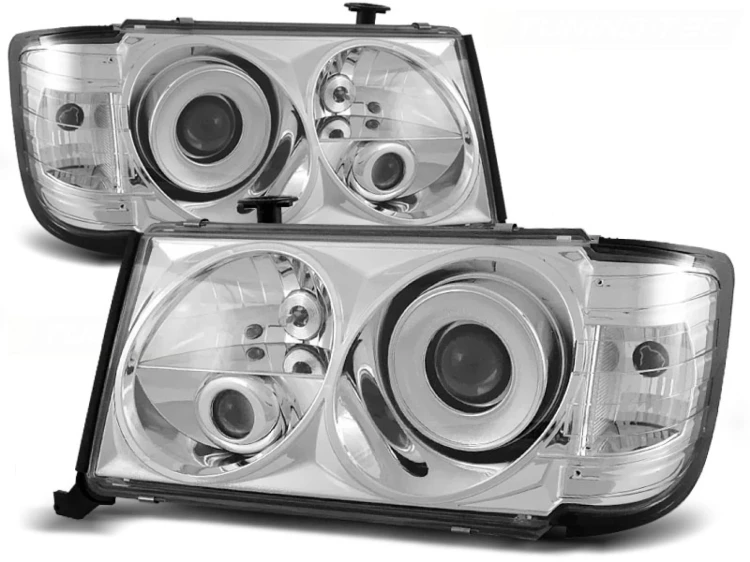 LAMPY PRZEDNIE REFLEKTORY CHROME MERCEDES W124 01.85-04.93