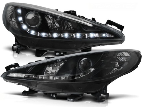 LAMPY PRZEDNIE REFLEKTORY PEUGEOT 207 06-12 BLACK