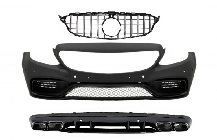 ZDERZAK PRZEDNI DYFUZOR GRILL MERCEDES C KLASA W205 S205 14-18 C63 DESIGN