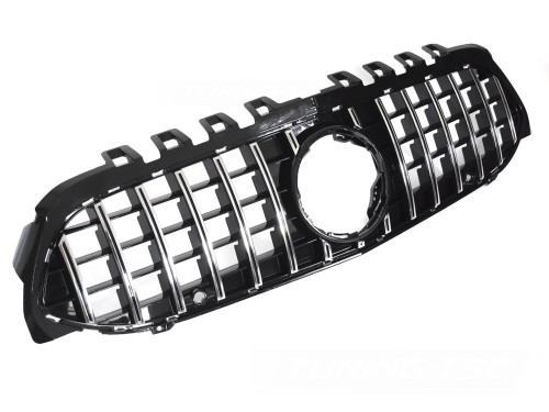 ATRAPA GRILL CHROME BLACK MERCEDES A-CLASS W177 18-22 PANAMERICANA