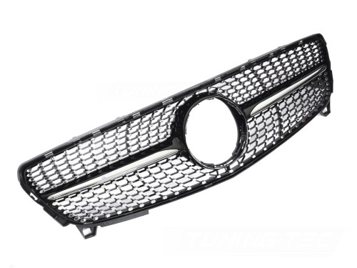 ATRAPA GRILL DIAMOND BLACK CHROME MERCEDES A KLASA W176 15-18