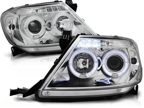 LAMPY PRZEDNIE REFLEKTORY TOYOTA HILUX 05-11 ANGEL EYES CHROME