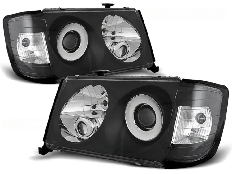 LAMPY PRZEDNIE REFLEKTORY BLACK MERCEDES W124 01.85-04.93