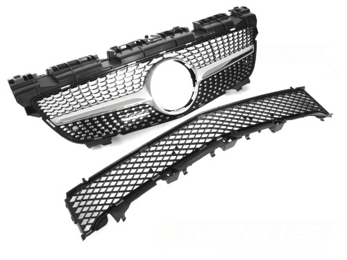 ATRAPA GRILL SILVER CHROME MERCEDES SLK R172 11-15 DIAMOND