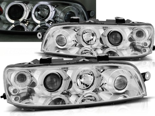 LAMPY PRZEDNIE REFLEKTORY FIAT PUNTO 2 10.99-06.03 ANGEL EYES CHROME