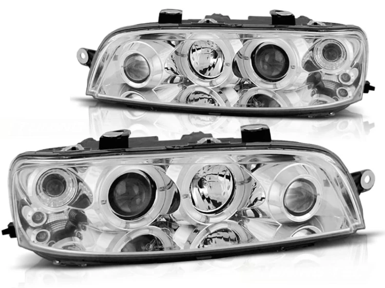 LAMPY PRZEDNIE REFLEKTORY FIAT PUNTO 2 10.99-06.03 ANGEL EYES CHROME