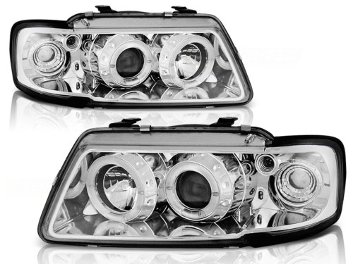 LAMPY PRZEDNIE REFLEKTORY ANGEL EYES CHROME AUDI A3 8L 08.96-08.00