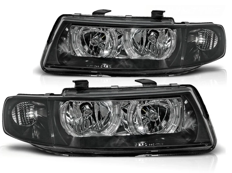 LAMPY PRZEDNIE REFLEKTORY ANGEL EYES BLACK SEAT LEON TOLEDO 04.99-08.04