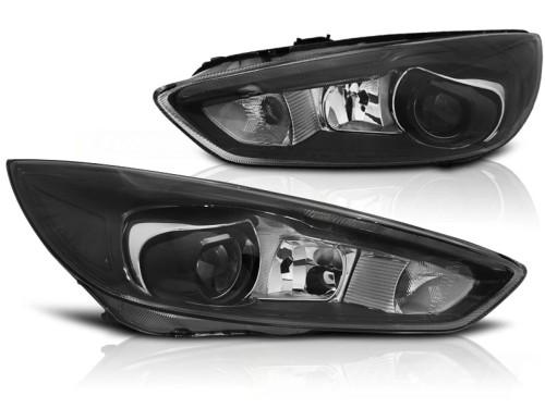 LAMPY PRZEDNIE REFLEKTORY FORD FOCUS MK3 14-18 BLACK LED DRL (LED OEM)