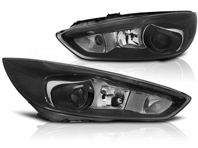 LAMPY PRZEDNIE REFLEKTORY FORD FOCUS MK3 14-18 BLACK LED DRL (LED OEM)
