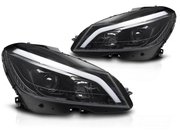 LAMPY PRZEDNIE REFLEKTORY LED BLACK SEQ DRL MERCEDES C KLASA W204 11-14
