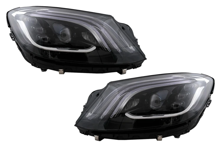 LAMPY PRZEDNIE LED CZARNE MERCEDES KLASY S W222 (2013-2020)