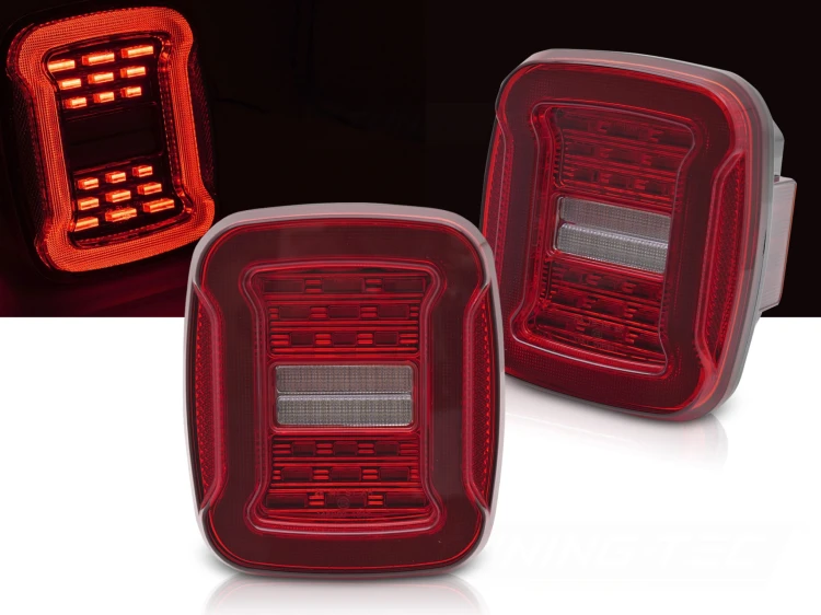 LAMPY TYLNE JEEP WRANGLER YJ 91-96 / TJ 96-06 RED WHITE LED