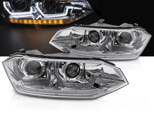 LAMPY PRZEDNIE REFLEKTORY VW POLO VI 2G 17-21 SEQ LED DRL CHROME