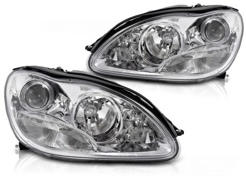 LAMPY PRZEDNIE CHROM MERCEDES W220 S-KLASA 98-02