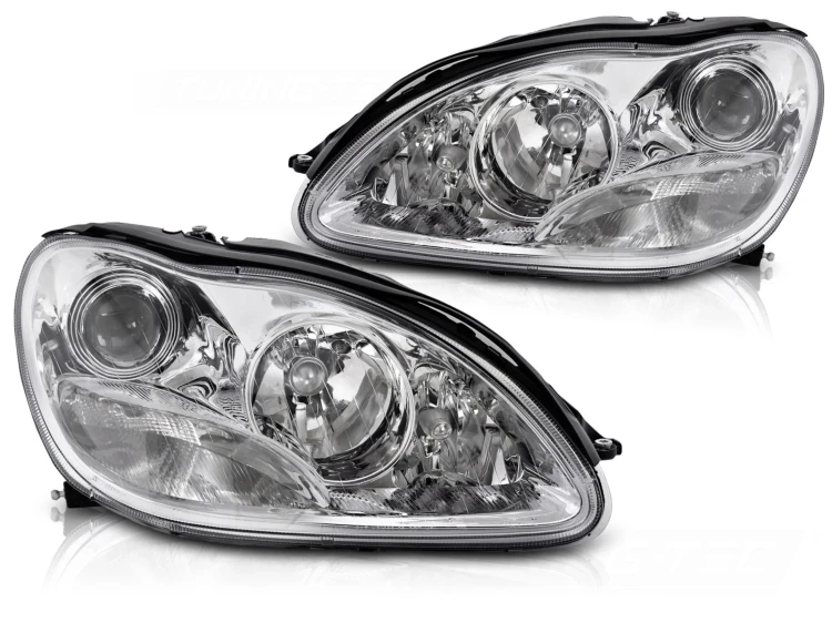 LAMPY PRZEDNIE CHROM MERCEDES W220 S-KLASA 98-02