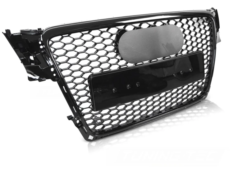 GRILL ATRAPA CHŁODNICY PLASTER MIODU AUDI A4 B8 08-11 CZARNY POŁYSK