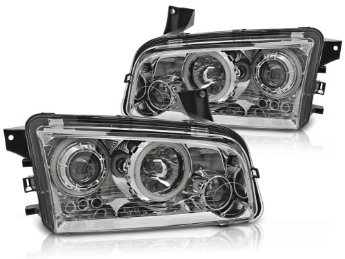 LAMPY PRZEDNIE REFLEKTORY ANGEL EYES DODGE CHARGER LX 06-10