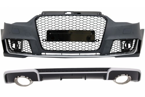 ZDERZAK PRZEDNI RS LOOK Z DYFUZOREM TYLNEGO ZDERZAKA AUDI A3 8V (2012-2015)