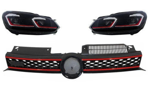 GRILL ATRAPA CHŁODNICY Z LAMPAMI LED VW GOLF 6 VI (2008-2012) GTI LOOK