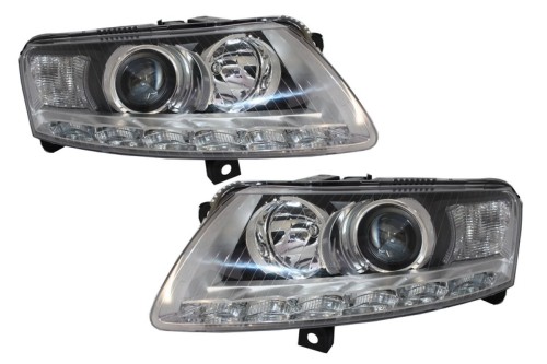 LAMPY PRZEDNIE XENON LED AUDI A6 C6 4F 04-08 CHROM BEZ AFS